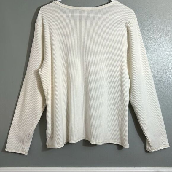 Old Navy cream color soft fine rib round neck essential sweater XXL - Picture 3 of 7